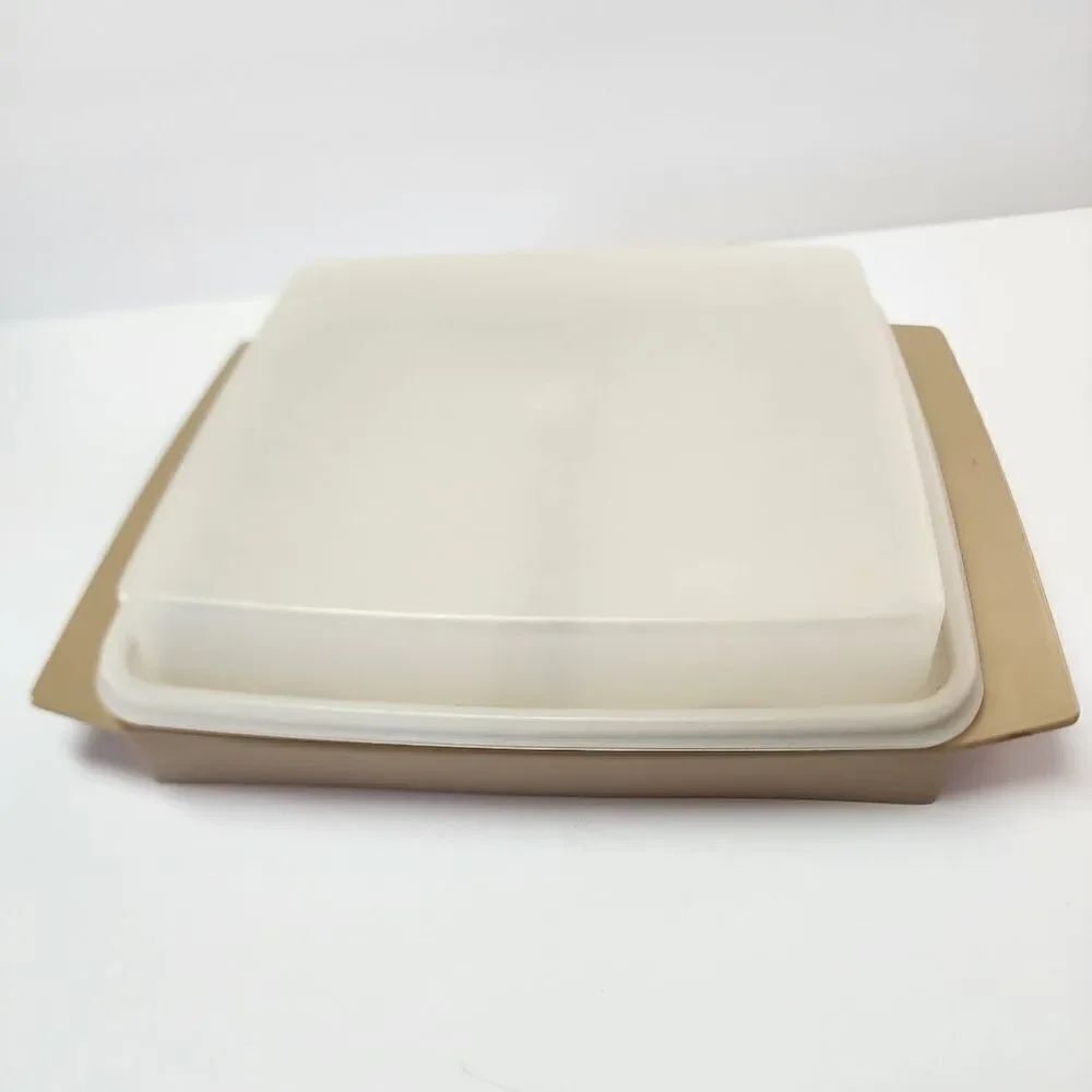 Vintage Tupperware Deviled Egg Holder in Almond/Tan Color